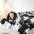 thumbnail image 4 of Homewish Cartoon Cat Kitten Full Size Comforter Sets for Teens, Black White Animal Bedding Comforter Set, Anime Theme Reversible Bedding Sets, Super Cozy Room Decor, 3pcs, 4 of 8