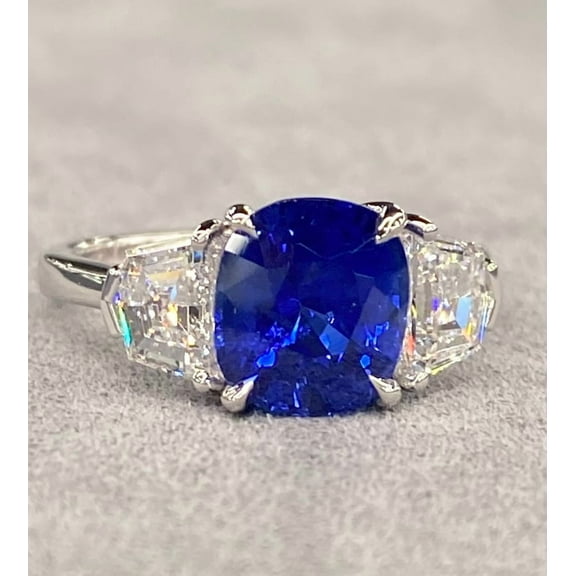 Natural Blue Sapphire 925 Sterling Silver Ring,Engagemant Ring, Birthstone Rings for Women, Gift For Her