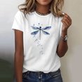 thumbnail image 2 of Trendfront Womens Summer Crew Neck Short Sleeve Tops Butterfly Insect Graphic Print Tees Casual Fashionable Style Apparel T-Shirts, 2 of 4