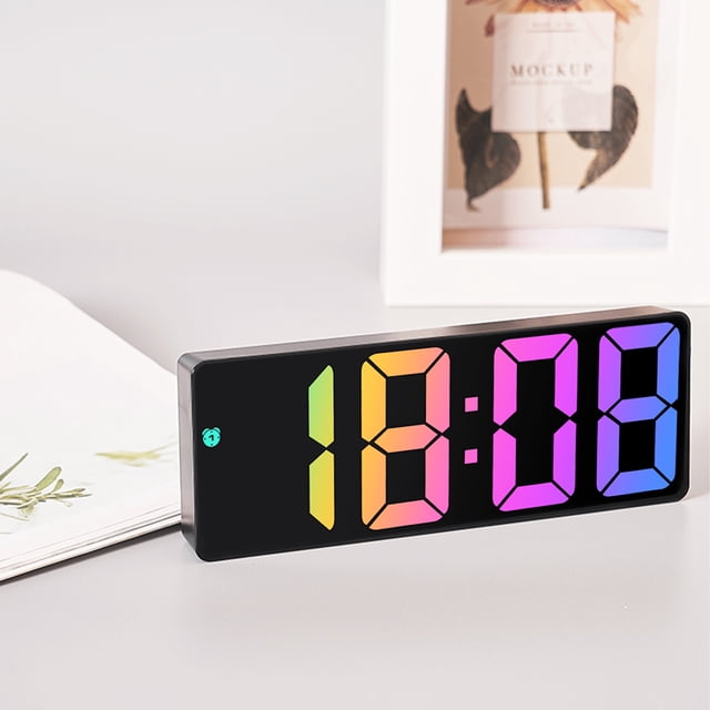 Dvkptbk Digital Alarm Clock with Alarm LED Bedroom Alarm Clocks Brightness Snooze USB Plug Or Powered By Battery(not Include)