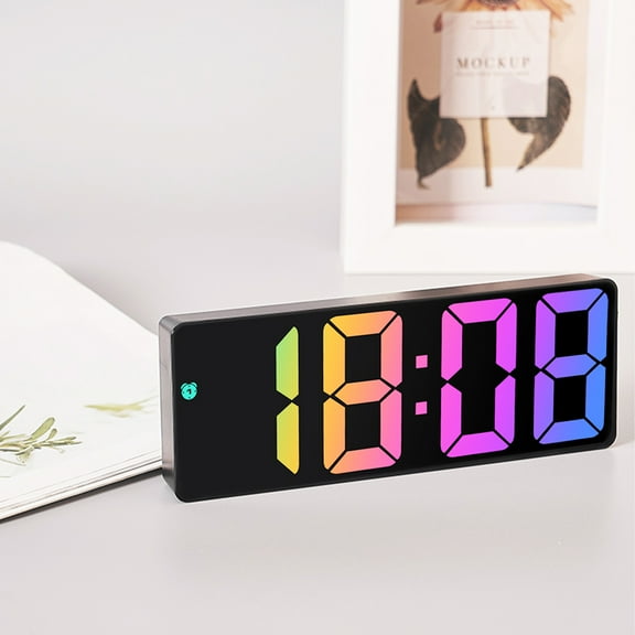 Latrodar Digital Alarm Clock With Alarm LED Bedroom Alarm Long-Lasting Battery(not Include) Black Home Gadgets