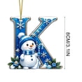 thumbnail image 2 of Clearance Cute Snowman Letter K Personalized Christmas Ornaments, Christmas Tree Decorations, 2D Christmas Tree Pendants for Xmas Tree Decor, 2 of 7