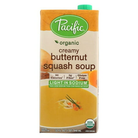 Pacific Natural Foods Creamy Butternut Squash Soup - Light In Sodium - Pack of 12 - 32 Fl
