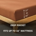thumbnail image 3 of Alazuria Fitted Bed Sheet, Soft microfiber, All around elastic up to 16" deep Burnt Orange color King size ( 80" x 78" ), 3 of 5