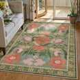 thumbnail image 2 of Moynesa 5'x7' Vintage Farmhouse Floral Area Rugs for Living Room, Washable Cottagecore Green Botanical Rugs for Bedroom, Soft Colorful Boho Flower Accent Carpet for Dining Room Nursery Dorm Apartmen, 2 of 9