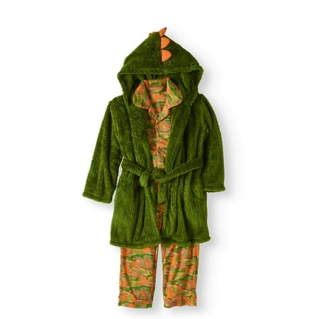 - Bunz Kidz Boys' Sleepasaurus Plush Robe And Sleepwear 3Pc Set