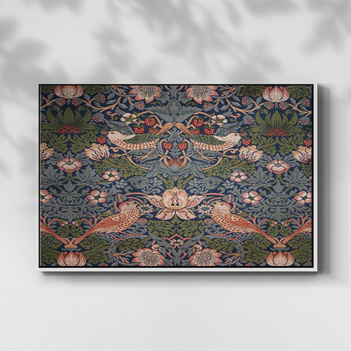 Vintage Abstract Print-LVIII Framed in White Wood Gallery Wrapped Canvas 25 in. x 37 in.