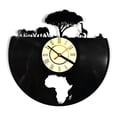 thumbnail image 1 of Tignapoo Horloge Murale Design Éléphant Vintage - Pièce Unique pour Disque Vinyle avec Veilleuse LED et Télécommande, Version Personnalisée à Brancher pour Décoration Intérieure, 1 of 6