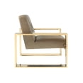 thumbnail image 2 of Chic Home Stefan Modern Contemporary Sculptural Polished Brass - Finished Stainless Steel Leatherette Accent Chair, Brown, 2 of 2
