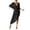 Black, variant on Women's Irregular Beach Cover Up Dress Sheer Batwing Sleeve Waist Tie Dress Swimsuit Kimono Cover Ups for Women Romper Cover Ups for Swimwear Women Swimsuit Cover up for Women Beach Fishnet