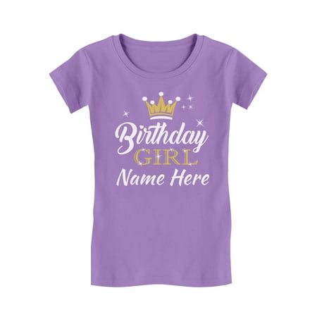 

Customized Birthday Girl Shirt Princess Crown Youth Kids Girls Fitted T-Shirt M (5-6T) Lavender