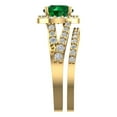 thumbnail image 3 of 2.32 ct Brilliant Round Cut Emerald 18K Yellow Gold Halo Solitaire with Accents Engagement Bridal Wedding Ring Band Set size 8.75, 3 of 7