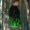 thumbnail image 6 of Men's 3D Printed Hooded Sweatshirt - Eye-Catching Flame Design | Long Sleeve Pullover with Kangaroo Pocket & Drawstrings, 6 of 9