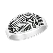 The Eye of Horus Egyptian Hieroglyph .925 Sterling Silver Ring-9