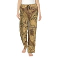 thumbnail image 2 of Picia World Map1 Womens Soft Woven Cotton Elastic Waistband Sleep Pajama Pant Lounge Sleep Pant With Pockets And Drawstring-Medium, 2 of 9