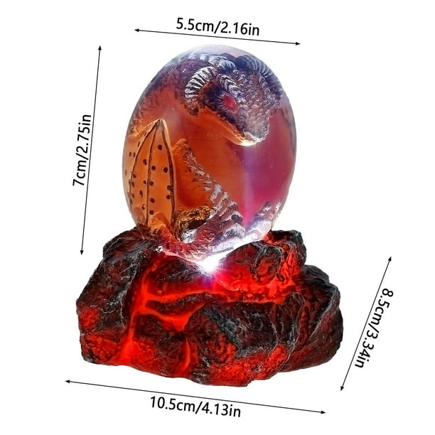 Huevo De Dragón De Lava Dragón De Bolsillo De Fuego, Huevo De Dragón Transparente De Cristal De Sueño Luminoso, Escultura De Resina Hecha A Mano Recuerdo De Dragón Volador De Bolsillo De Fuego Muyoka Hogar