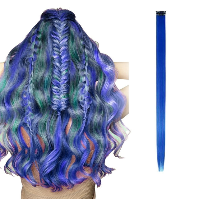 Clip In Hair Extension Colored Hair Extensions, Multi-colors Party Highlights Clip In Synthetic Hair