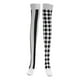 thumbnail image 1 of Women Clown Asymmetrical Vertical Striped over Knee Long Sock Thigh Highs Stockings for Halloween Co, 1 of 5