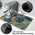 thumbnail image 4 of Palm Leaves Dish Drying Mats for Kitchen Counter, Summer Brown Wood Grain Tropical Botanical Absorbent Coffee Bar Mat with Non-slip Rubber Backed Quick Drying Dish Rack Pad 12"x16", 4 of 9