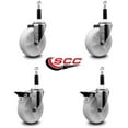 thumbnail image 2 of 5 Inch Nylon Wheel Swivel 7/8 Inch Expanding Stem Caster Set 2 Brakes SCC, 2 of 2