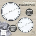 thumbnail image 3 of Crystal Ridge Tableware 60 Pieces White Plastic Disposable Plates - Premium Heavy-Duty 30 Dinner Plates & 30 Salad Plates with Navy Rim Ideal for Party, Birthday and Special Events, 3 of 7