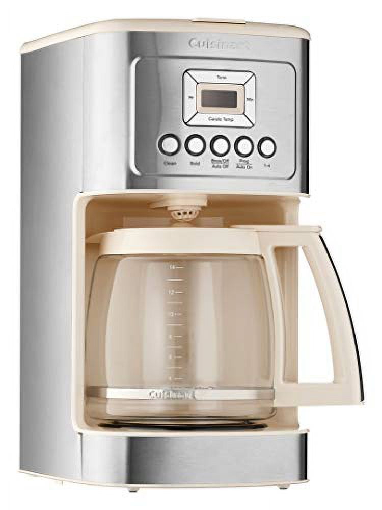 Cuisinart DCC-3200 14-Cup Glass Carafe with Stainless Steel Handle Programmable Coffeemaker, Cream