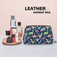 thumbnail image 4 of Bingfone Dinosaur Print Leather Makeup Bag, Portable Hand-held Zipper Female Cosmetic Bag Toiletry Bag, Suitable for Home and Travel, 4 of 6