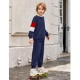 thumbnail image 5 of Arshiner Boy Clothes 2 Piece Color Block Sweatshirt and Pants Set Fall Winter Outfit, 5 of 6