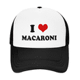 thumbnail image 2 of I Heart Macaroni Love Food Funny Trucker Hat Baseball Cap Unisex Black, 2 of 5
