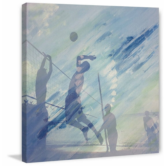 "Volleyball at Dusk" Painting Print on Wrapped Canvas