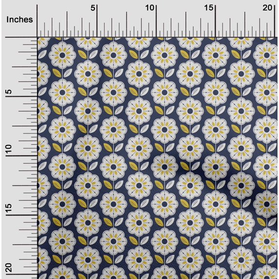 oneOone Cotton Jersey Royal Blue Fabric Florals Fabric For Sewing Printed Craft Fabric By The Yard 58 Inch Wide