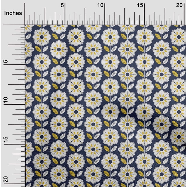 oneOone Viscose Jersey Royal Blue Fabric Florals Sewing Craft Projects Fabric Prints By Yard 60 Inch Wide