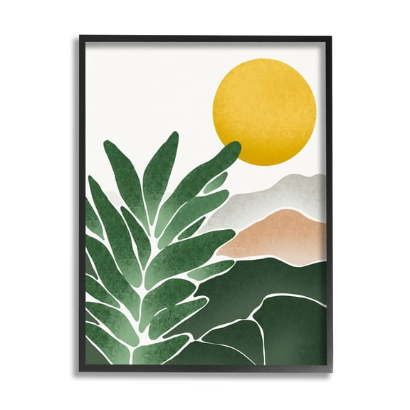 Stupell Industries Sunny Hills Botanical Nature Scene Botanical & Floral Painting Black Framed Art Print Wall Art