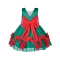 thumbnail image 2 of Robe Fille Noël Vacances Ourlet Ondulé Vert Fête du Nouvel An 5 Ans, 2 of 7