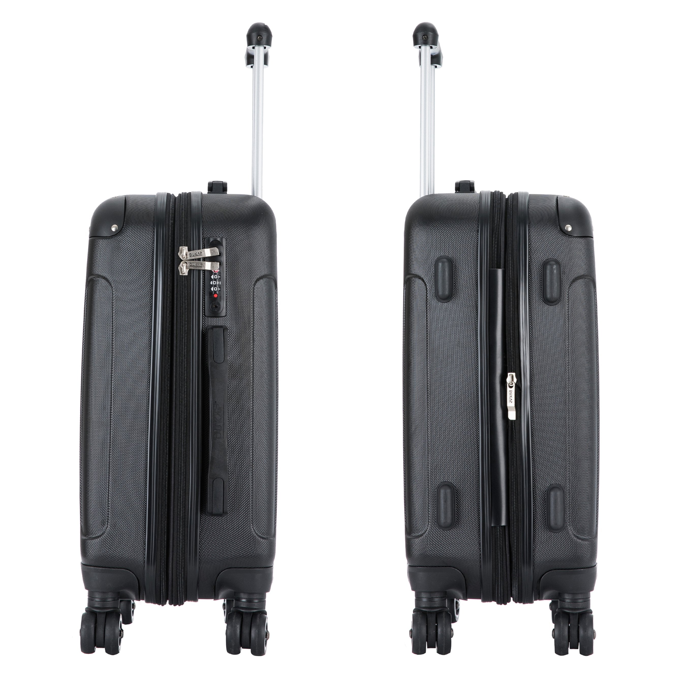 DUKAP Intely 20" Hardside Lightweight Carry-on Luggage with Spinner Wheels and USB Port, Black