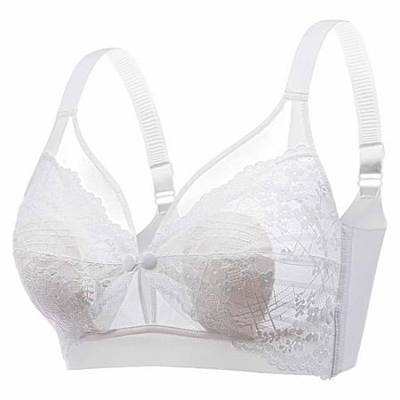 

Maternity Nursing Bras Lace No Underwire Breast Front Opening Feeding Bra Solid Button Underwear