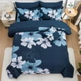 thumbnail image 2 of NTBED Floral Comforter Set King 6 PCS Bed in a Bag Blue Flowers Printed on Navy Botanical Bedding Sets Boho, 2 of 7