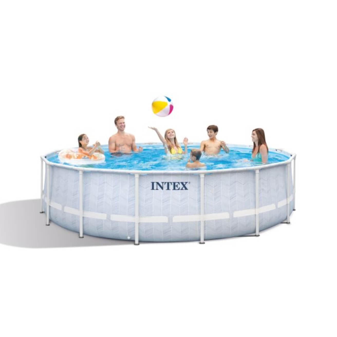 Intex 16Ft X 48In Chevron Prism Frame Premium Pool Set, Age: 6+