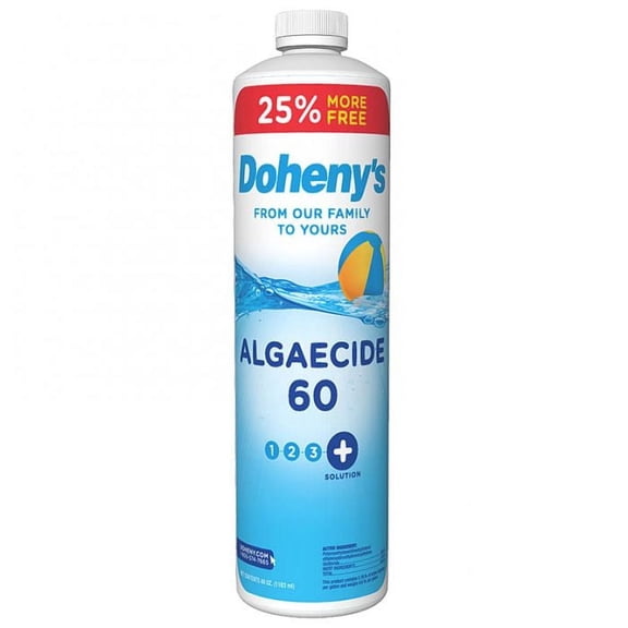 Doheny’s Algaecide 60 Pool Algae Preventative, Metal-Free Non-Foaming Formula, Prevents All Algae Types, Safe for Salt, Chlorine and Bromine Pools, Treats up to 160,000 Gallons, 40 oz Bottle
