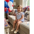 thumbnail image 5 of BemeyourBBs Newborn Baby Girl 4th of July Outfit Patriot Independent Day Clothes Summer Bubble Romper 0 3 6 12 18 Months USA Flag Embroidery Striped Fly Sleeves Bodysuit Jumpsuit Playsuit, 5 of 9