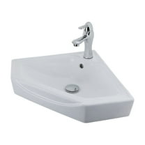 Renovators SupplyAlexander III 24" White Corner Wall Mounted Modern Bathroom Sink Combo w/Faucet, Drain and Overflow