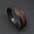thumbnail image 5 of Pulsera de Cuero trenzado multicapa para Hombre con Cierre magnético Brillar, 5 of 5