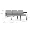 thumbnail image 4 of Mystic Reception Waiting 3-Seat Steel Tandem Seating / Charcoal Steel / Black, 4 of 5