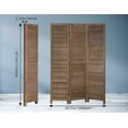 thumbnail image 2 of YRLLENSDAN 3 Panel Wood Room Divider 5.6 Ft Tall Privacy Wall Divider Outdoor Room Divider 66.9" x 16.9" Each Panel Folding Wood Screen for Home Office Bedroom Restaurant (Brown), 2 of 8