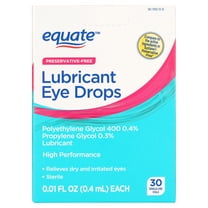Equate, Lubricant Eye Drops, Preservative-Free, 0.1 oz., 30 Count