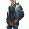 thumbnail image 2 of Kdxio Starry Sky Moon Wolf Leader Pattern Kids Boys Girls Zip Up Hoodie 3D Printed Hooded Sweatshirt Hoody Coat with Pocket 7-12 Y-Small, 2 of 6