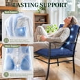 thumbnail image 6 of Pakunoda Chairs Cushions 42" X 21" Tufted Non Slip Pad Seat and Seatback 4 Set Cushion with Ties for Patio Outdoor & Indoor Rocking Chair, Blue, 6 of 8