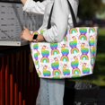thumbnail image 7 of Kdxio Rainbow Llama for Beach Bag for Women Large Beach Tote Bag Waterproof Sandproof Swim Bag with Zipper Pockets Beach Vacation Travel, 7 of 7