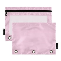 ALAZA 2 Pack Pencil Pouch Light Pink Pencil Case for 3 Ring Binder Clear Window Pencil Bag Organizers