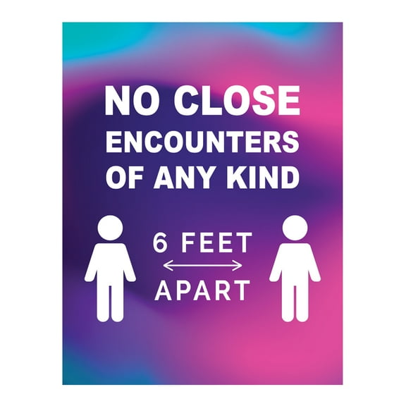 Koyal Wholesale Humorous Face Mask Required, No Close Encounters Of Any Kind Business Signs, 10-Pack Vinyl Decals